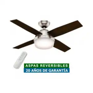 Ventilador De Techo Hunter Con Luz 50628 Dante Roble Negro O Chocolate