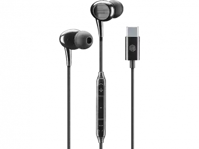 Auriculares - Music Sound Arms, Control remoto, Micrófono integrado, USB-C, Negro