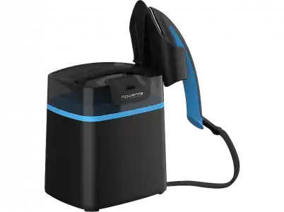 Cepillo de vapor - Rowenta UR1512D1 Cube Compact, 2980 W, 5 bar, Golpe 90 g/min, 1 l, 60 min autonomía, Acero Inoxidable, Negro y Azul