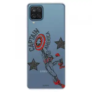 Funda Oficial de Marvel Capitán América Red Transparente para Samsung Galaxy A12