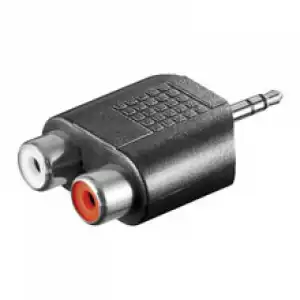 Goobay Adaptador Audio Estéreo 2xRCA a Jack 3.5mm Negro