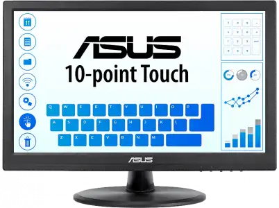 Monitor - Asus VT168HR, 15.6" WXGA, 5 ms, Pantalla multitáctil de 10 puntos, 50/60 Hz, Negro