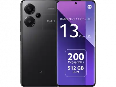 Móvil - Xiaomi Redmi Note 13 Pro+ 5G, Midnight Black, 512 GB, 12 GB RAM, 6.67" AMOLED 1.5K, MediaTek Dimensity 7200, 5000 mAh, Android