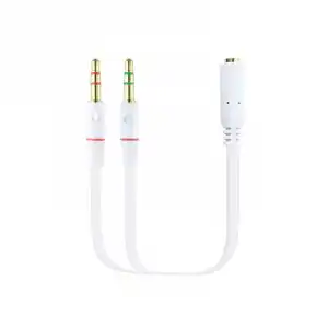 Nanocable Cable Audio Jack 3.5 a 2xJack 3.5 Macho/Hembra 20cm Blanco