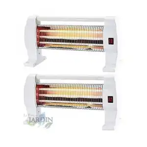 Pack 2 X Estufa De Cuarzo Suelo, 3 Ajustes De Temperatura 400w - 800w - 1200w