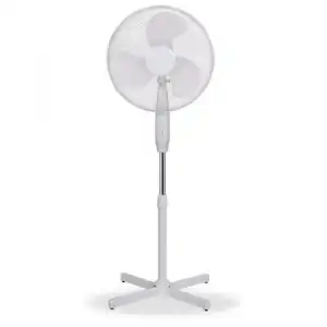 Acomoda Textil – Ventilador De Pie Blanco Con Cabezal Multidireccional. Ventilador 3 Velocidades De 45w, Inclinación Vertical Y Oscilante De