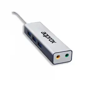 Approx Adaptador USB Sound Card + USB 3.0 HUB