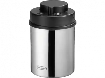 Bote hermético - De'Longhi DLSC063, 1.3 l, Contenedor de granos café al vacío, Plata/Negro