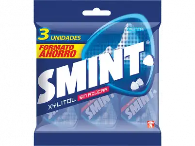 Caramelos - Smint Tripack, Sabor Menta, Sin Gluten, azúcar, 3 unidades, 24g