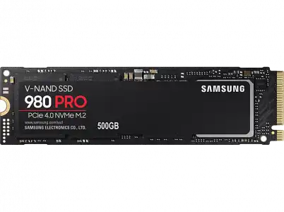 Disco duro SSD 500 GB - Samsung MZ-V8P500BW, PCIe Gen 4.0 x4, NVMe 1.3c, 7000 MB/s, Negro