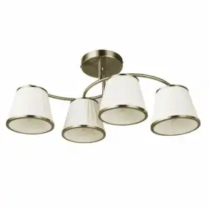Fabrilamp Lámpara Lantanas 4xe27 Cuero Pantalla Beige