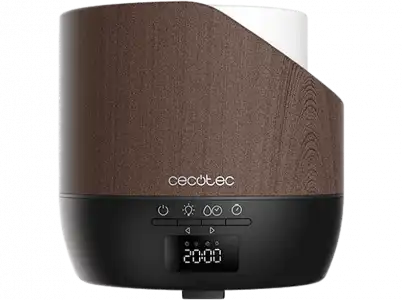 Humidificador - Cecotec PureAroma 500 Smart Black Woody, ml, 25 ml/h, 32 m², Luz LED, Temporizador, Negro