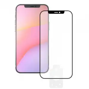 Ksix Protector de Pantalla Cristal Templado para iPhone 12 Pro Borde Negro