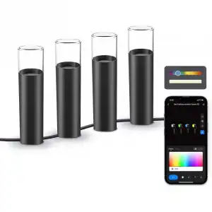 Ksix SmartLED Outdoor Set de 4 Balizas WiFi + APP Incluida RGBWIC 12W 200 Lúmenes