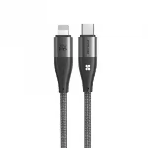 Promate Icord Cable USB-C a Lighting 20W Trenzado 1.2m Gris