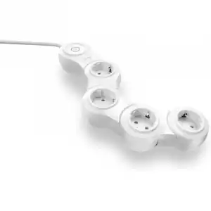 Quirky Pivot Power Regleta Flexible 6 Tomas con Interruptor Blanca