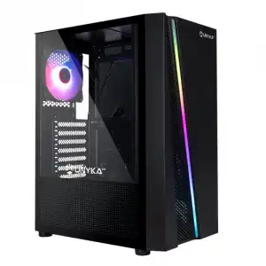 UNYKAch Glayze Caja PC ATX Negra RGB Cristal Templado USB 3.0