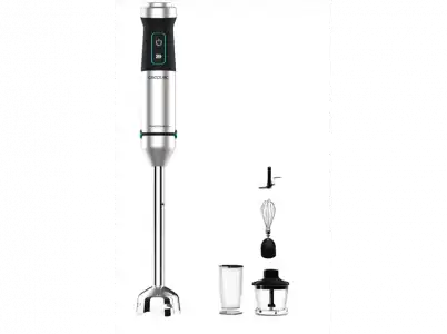 Batidora de mano - Cecotec Power TitanBlack 1500 XL Cream&Crush, W, Turbo, Cuchillas titanio, Inox