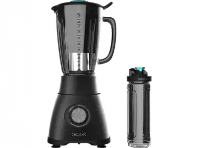 Batidora de vaso - Cecotec Power Black Titanium 1800 Go, W, 1.8l Capacidad, 5 Veloc, Botella 600ml, Negro