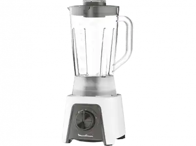 Batidora de vaso - Moulinex Blendeo+ LM2C0110, 450 W, 1.5 l, 2 Velocidades, 4 Cuchillas, Blanco