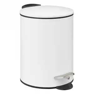 Cubo de basura 3L metal blanco