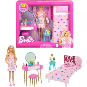 Mattel Muñeca Barbie con Dormitorio
