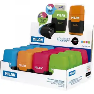 Milan Compact Touch Caja de 16 Afilaborras Dúo Colores Surtidos