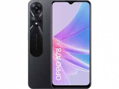 Móvil - OPPO A78 5G, Glowing Black, 128GB, 8GB RAM, 6.56" HD+, MediaTek Dimensity 700, 5000 mAh, Android 13