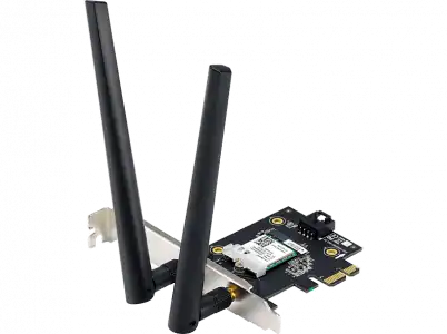 Tarjeta de red - ASUS PCE-AXE5 400, Wi-Fi 6, WLAN, PCI Express, Bluetooth, 2 antenas, Negro