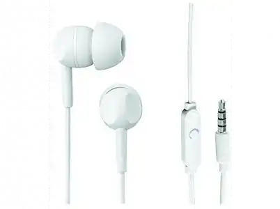 Auriculares de botón - Thomson EAR3005W, De botón, Con cable, Reducción ruido, Blanco