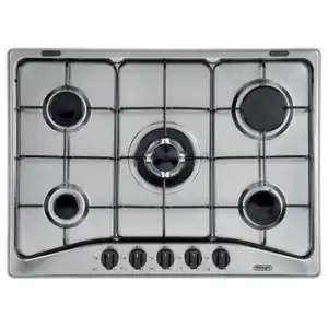 Delonghi Yaf57asv Hobs Negro, Plata Integrado Encimera De Gas 5 Zona(s)