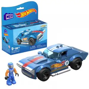 Mega Hot Wheels Corvette Grand Sport 13cm Coche de de Construcción con 1 Figura 88 Piezas