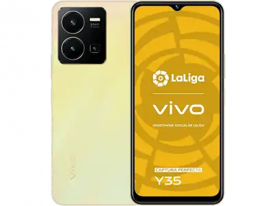 Móvil - vivo Y35, Dawn Gold, 256GB, 8GB, 6.58" Full HD+, Snapdragon 680, Triple cámara 50MP, 5000 mAh, Dual SIM, Android