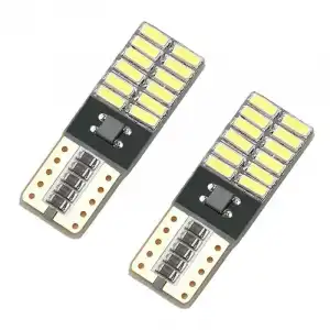 OcioDual Set 2 Bombilla LED Canbus T10 W5W 24 SMD para Luces de Posición Matrícula Interior Blanco