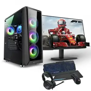 PC Racing Pack Gaming Intel Core i5-11400F/8GB/256GB SSD + 1TB HDD/GTX 1650 + Monitor 24" LED FullHD + Teclado + Ratón G