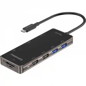 Promate PrimeHub-Go Hub 100W HDMI 4K/RJ-45/USB 3.0/USB 2.0/SD