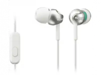 Auriculares de botón - Sony MDR-EX110APW.CE7, Con micrófono, 103dB, Especial Android, Jack 3.5mm, Blanco