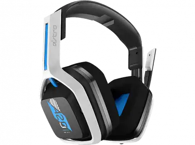 Auriculares gaming - Astro A20 Gen 2, Señal inalámbrica de 2.4 HGz, USB, Micrófono silencioso, Playstation 5/4, PC/Mac, Azul y Blanco