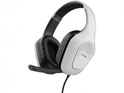 Auriculares gaming - Trust GXT 415W Zirox, Con Cable, Circumaurales, Winning White