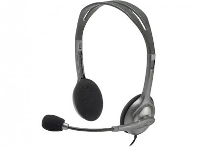 Auriculares - Logitech H110 Stereo Headset, De diadema, Con cable, Micrófono, Plata