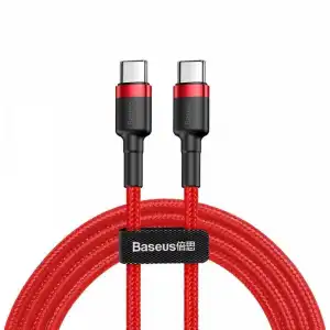 Baseus Cafule Cable USB Tipo-C a Tipo-C Carga Rápida 3.0 Power Delivery 2.0 60W 1m Rojo