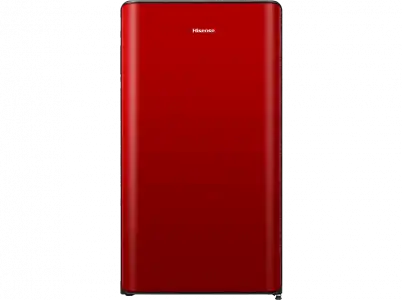 Frigorífico una puerta - Hisense RR106D4CRF, Defrost, 86.7 cm, 82 l, Puerta reversible, Iluminación LED, Rojo