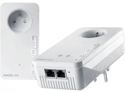 Kit adaptadores PLC - Devolo Magic 2 WiFi, Doble banda, 2400 Mbps, unidades, Blanco