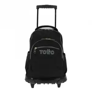 Mochila Escolar Totto Con Ruedas Negro Renglones Negro