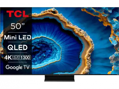 TV Mini LED 50" - TCL 50C805, QLED 4K, 144Hz Motion Clarity Pro, Dolby Atmos, Game Master Pro 2.0, Negro