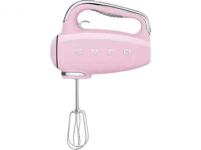 Amasadora de mano - Smeg HMF01PKEU 50' Style, Eléctrica, 250 W, 9 Velocidades, Función turbo, LED, Rosa