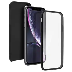 Avizar Funda Doble de Silicona Negra para Apple iPhone XR