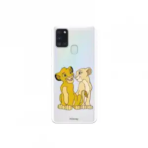 Funda Oficial de Disney Simba y Nala Silueta El Rey León para Samsung Galaxy A21S