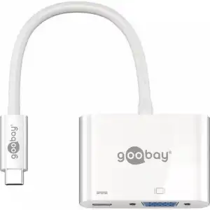 Goobay Hub USB-C/VGA a USB-C Macho/Hembra 0.15 m Blanco