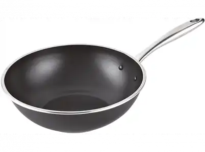 Sartén - Magefesa Prisma Wok 28 cm, Acero Inoxidable, Antiadherente, Especial Inducción, Negro